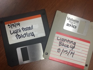 light-board-floppy-disks